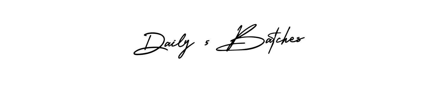 Similarly AmerikaSignatureDemo-Regular is the best handwritten signature design. Signature creator online .You can use it as an online autograph creator for name Daily 5 Batches. Daily 5 Batches signature style 3 images and pictures png