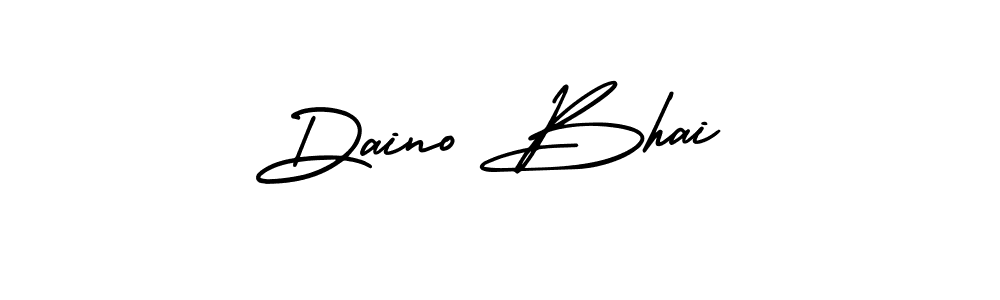 The best way (AmerikaSignatureDemo-Regular) to make a short signature is to pick only two or three words in your name. The name Daino Bhai include a total of six letters. For converting this name. Daino Bhai signature style 3 images and pictures png
