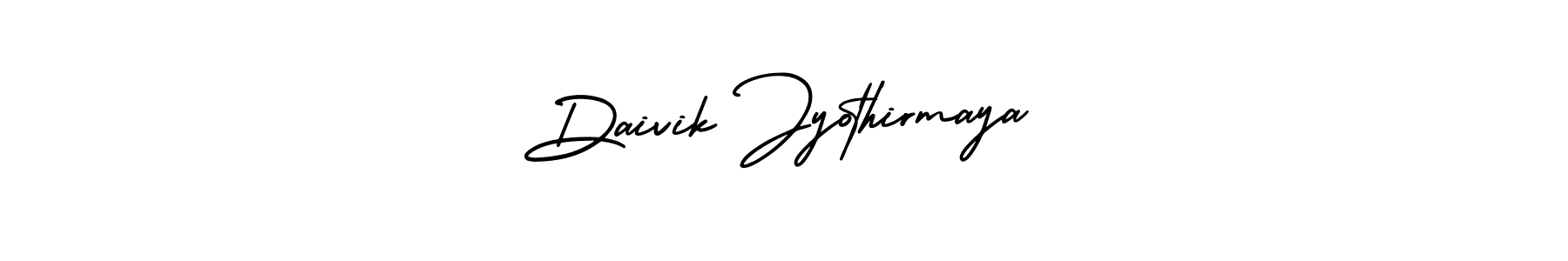 This is the best signature style for the Daivik Jyothirmaya name. Also you like these signature font (AmerikaSignatureDemo-Regular). Mix name signature. Daivik Jyothirmaya signature style 3 images and pictures png