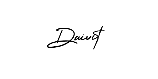 You should practise on your own different ways (AmerikaSignatureDemo-Regular) to write your name (Daivit) in signature. don't let someone else do it for you. Daivit signature style 3 images and pictures png