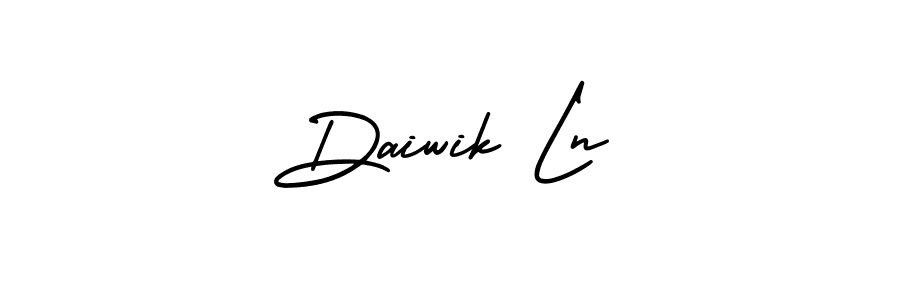 This is the best signature style for the Daiwik Ln name. Also you like these signature font (AmerikaSignatureDemo-Regular). Mix name signature. Daiwik Ln signature style 3 images and pictures png