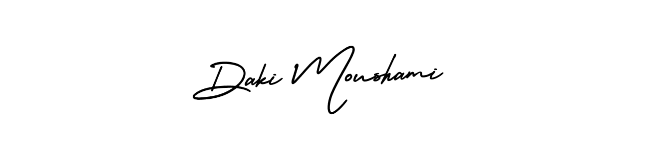 How to make Daki Moushami signature? AmerikaSignatureDemo-Regular is a professional autograph style. Create handwritten signature for Daki Moushami name. Daki Moushami signature style 3 images and pictures png