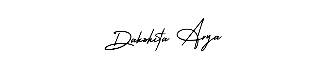 You should practise on your own different ways (AmerikaSignatureDemo-Regular) to write your name (Dakshita Arya) in signature. don't let someone else do it for you. Dakshita Arya signature style 3 images and pictures png