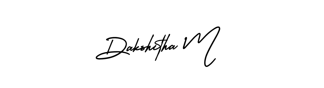 Make a beautiful signature design for name Dakshitha M. With this signature (AmerikaSignatureDemo-Regular) style, you can create a handwritten signature for free. Dakshitha M signature style 3 images and pictures png