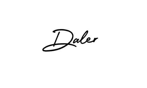 The best way (AmerikaSignatureDemo-Regular) to make a short signature is to pick only two or three words in your name. The name Daler include a total of six letters. For converting this name. Daler signature style 3 images and pictures png