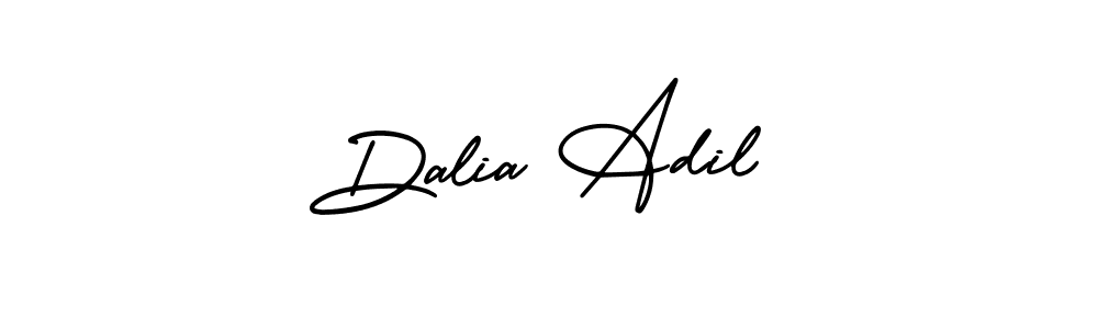 This is the best signature style for the Dalia Adil name. Also you like these signature font (AmerikaSignatureDemo-Regular). Mix name signature. Dalia Adil signature style 3 images and pictures png