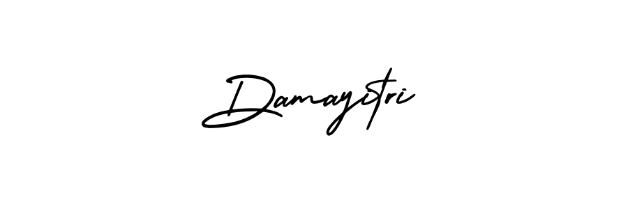 How to make Damayitri name signature. Use AmerikaSignatureDemo-Regular style for creating short signs online. This is the latest handwritten sign. Damayitri signature style 3 images and pictures png
