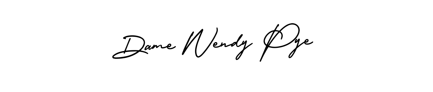 Dame Wendy Pye stylish signature style. Best Handwritten Sign (AmerikaSignatureDemo-Regular) for my name. Handwritten Signature Collection Ideas for my name Dame Wendy Pye. Dame Wendy Pye signature style 3 images and pictures png