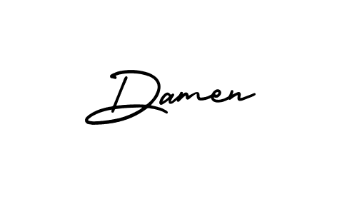 It looks lik you need a new signature style for name Damen. Design unique handwritten (AmerikaSignatureDemo-Regular) signature with our free signature maker in just a few clicks. Damen signature style 3 images and pictures png