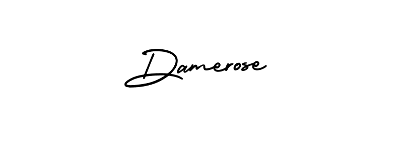 How to make Damerose name signature. Use AmerikaSignatureDemo-Regular style for creating short signs online. This is the latest handwritten sign. Damerose signature style 3 images and pictures png