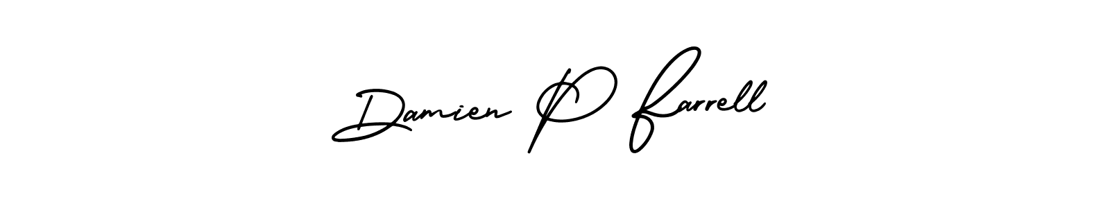 if you are searching for the best signature style for your name Damien P Farrell. so please give up your signature search. here we have designed multiple signature styles  using AmerikaSignatureDemo-Regular. Damien P Farrell signature style 3 images and pictures png