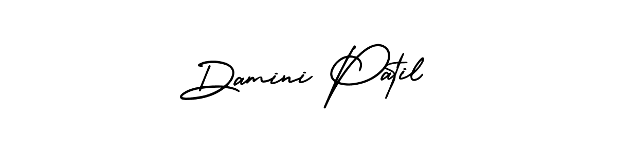 The best way (AmerikaSignatureDemo-Regular) to make a short signature is to pick only two or three words in your name. The name Damini Patil include a total of six letters. For converting this name. Damini Patil signature style 3 images and pictures png