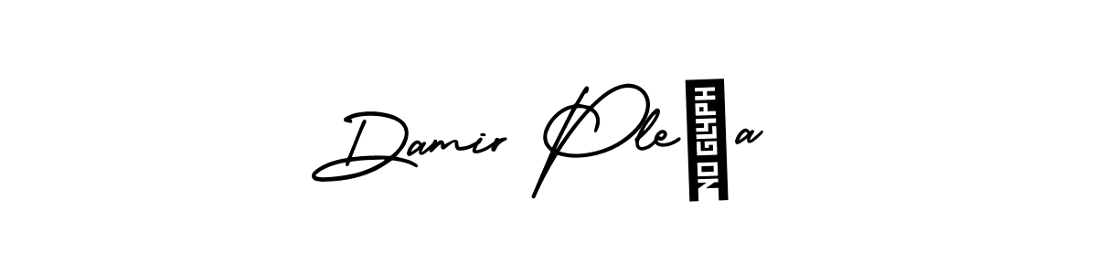 You should practise on your own different ways (AmerikaSignatureDemo-Regular) to write your name (Damir Pleša) in signature. don't let someone else do it for you. Damir Pleša signature style 3 images and pictures png