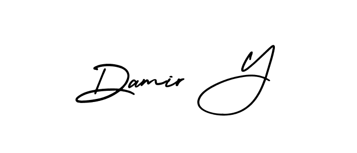You should practise on your own different ways (AmerikaSignatureDemo-Regular) to write your name (Damir Y) in signature. don't let someone else do it for you. Damir Y signature style 3 images and pictures png