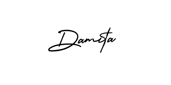 How to make Damita signature? AmerikaSignatureDemo-Regular is a professional autograph style. Create handwritten signature for Damita name. Damita signature style 3 images and pictures png