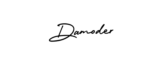 It looks lik you need a new signature style for name Damoder. Design unique handwritten (AmerikaSignatureDemo-Regular) signature with our free signature maker in just a few clicks. Damoder signature style 3 images and pictures png