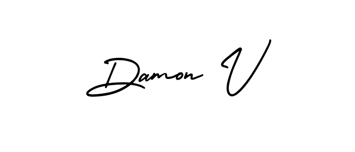 Create a beautiful signature design for name Damon V. With this signature (AmerikaSignatureDemo-Regular) fonts, you can make a handwritten signature for free. Damon V signature style 3 images and pictures png