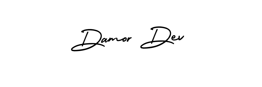 You should practise on your own different ways (AmerikaSignatureDemo-Regular) to write your name (Damor Dev) in signature. don't let someone else do it for you. Damor Dev signature style 3 images and pictures png