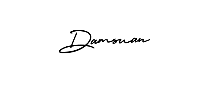 Create a beautiful signature design for name Damsuan. With this signature (AmerikaSignatureDemo-Regular) fonts, you can make a handwritten signature for free. Damsuan signature style 3 images and pictures png