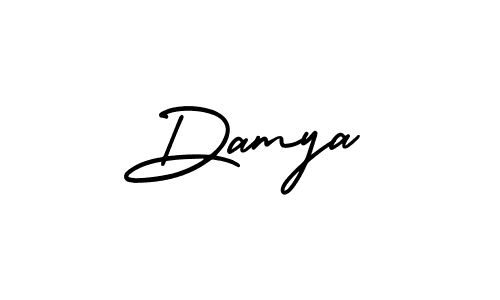 Create a beautiful signature design for name Damya. With this signature (AmerikaSignatureDemo-Regular) fonts, you can make a handwritten signature for free. Damya signature style 3 images and pictures png