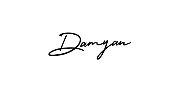 Make a beautiful signature design for name Damyan. With this signature (AmerikaSignatureDemo-Regular) style, you can create a handwritten signature for free. Damyan signature style 3 images and pictures png