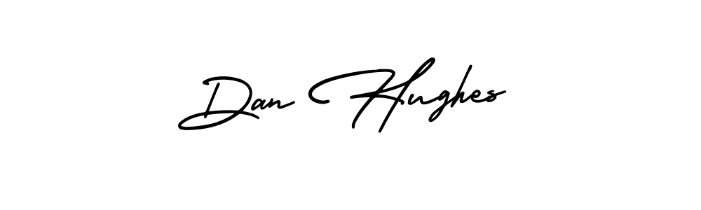 The best way (AmerikaSignatureDemo-Regular) to make a short signature is to pick only two or three words in your name. The name Dan Hughes include a total of six letters. For converting this name. Dan Hughes signature style 3 images and pictures png