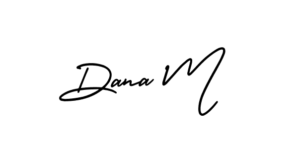 How to make Dana M name signature. Use AmerikaSignatureDemo-Regular style for creating short signs online. This is the latest handwritten sign. Dana M signature style 3 images and pictures png