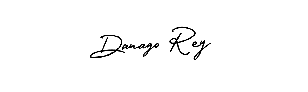 You should practise on your own different ways (AmerikaSignatureDemo-Regular) to write your name (Danago Rey) in signature. don't let someone else do it for you. Danago Rey signature style 3 images and pictures png