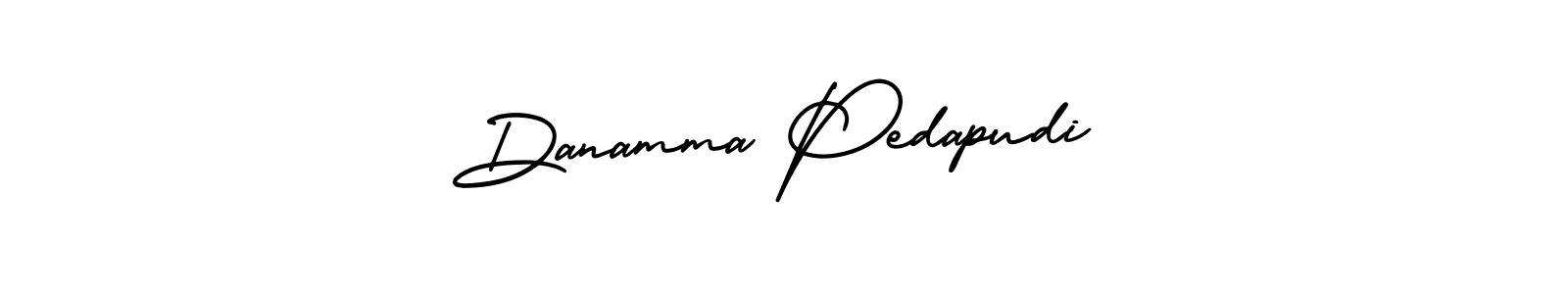 This is the best signature style for the Danamma Pedapudi name. Also you like these signature font (AmerikaSignatureDemo-Regular). Mix name signature. Danamma Pedapudi signature style 3 images and pictures png