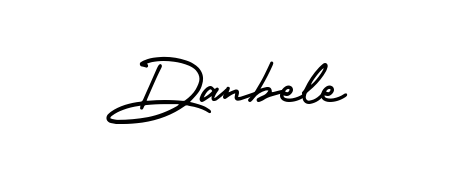Try this chic Danbele handwritten sign style. Using AmerikaSignatureDemo-Regular font elements, it gives your name a sleek, memorable identity. Danbele signature style 3 images and pictures png