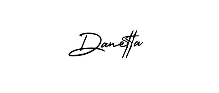 Use a signature maker to create a handwritten signature online. With this signature software, you can design (AmerikaSignatureDemo-Regular) your own signature for name Danetta. Danetta signature style 3 images and pictures png