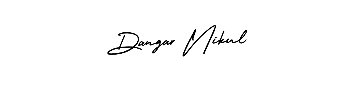 This is the best signature style for the Dangar Nikul name. Also you like these signature font (AmerikaSignatureDemo-Regular). Mix name signature. Dangar Nikul signature style 3 images and pictures png
