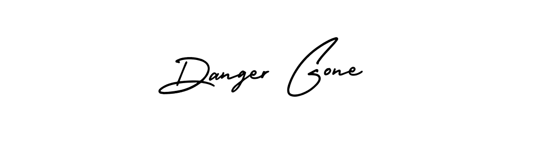 The best way (AmerikaSignatureDemo-Regular) to make a short signature is to pick only two or three words in your name. The name Danger Gone include a total of six letters. For converting this name. Danger Gone signature style 3 images and pictures png