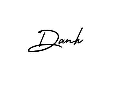 Use a signature maker to create a handwritten signature online. With this signature software, you can design (AmerikaSignatureDemo-Regular) your own signature for name Danh. Danh signature style 3 images and pictures png