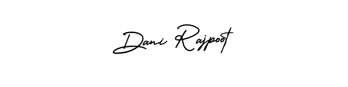 You should practise on your own different ways (AmerikaSignatureDemo-Regular) to write your name (Dani Rajpoot) in signature. don't let someone else do it for you. Dani Rajpoot signature style 3 images and pictures png
