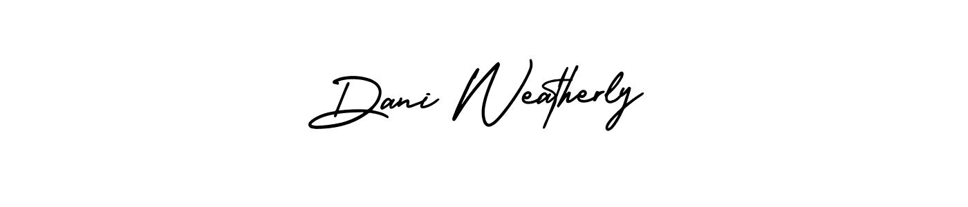 How to make Dani Weatherly signature? AmerikaSignatureDemo-Regular is a professional autograph style. Create handwritten signature for Dani Weatherly name. Dani Weatherly signature style 3 images and pictures png