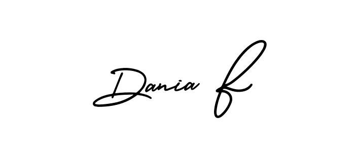 It looks lik you need a new signature style for name Dania F. Design unique handwritten (AmerikaSignatureDemo-Regular) signature with our free signature maker in just a few clicks. Dania F signature style 3 images and pictures png