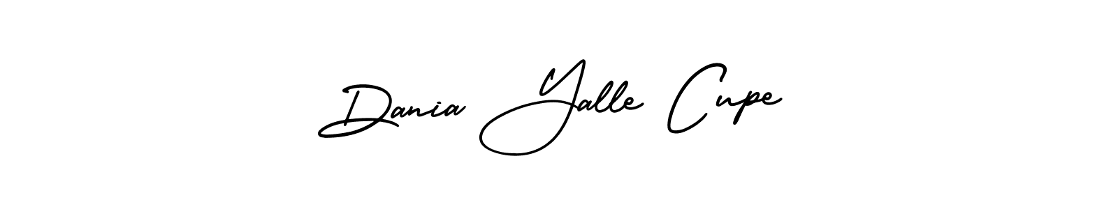 You can use this online signature creator to create a handwritten signature for the name Dania Yalle Cupe. This is the best online autograph maker. Dania Yalle Cupe signature style 3 images and pictures png