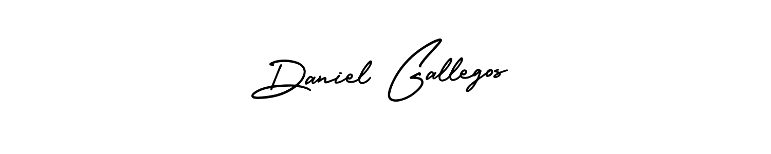 The best way (AmerikaSignatureDemo-Regular) to make a short signature is to pick only two or three words in your name. The name Daniel Gallegos include a total of six letters. For converting this name. Daniel Gallegos signature style 3 images and pictures png