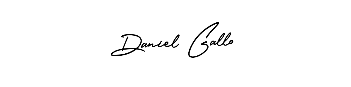 You should practise on your own different ways (AmerikaSignatureDemo-Regular) to write your name (Daniel Gallo) in signature. don't let someone else do it for you. Daniel Gallo signature style 3 images and pictures png