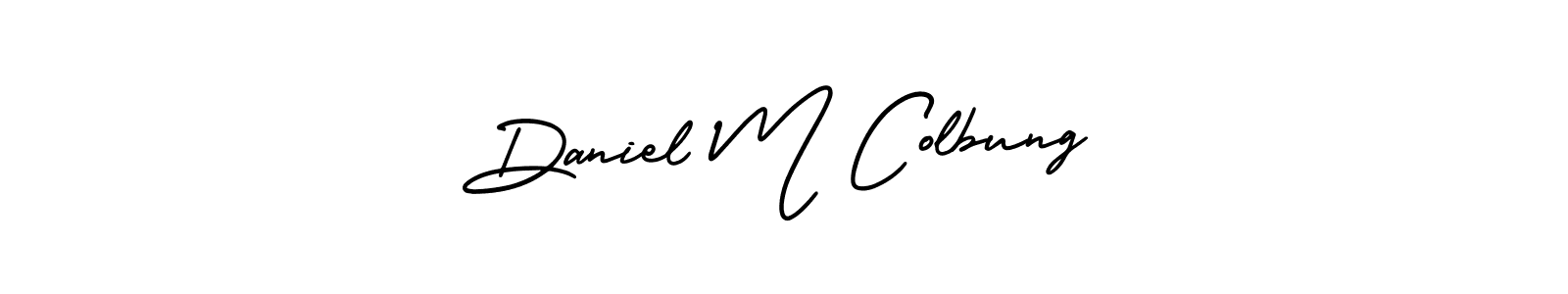 The best way (AmerikaSignatureDemo-Regular) to make a short signature is to pick only two or three words in your name. The name Daniel M Colbung include a total of six letters. For converting this name. Daniel M Colbung signature style 3 images and pictures png