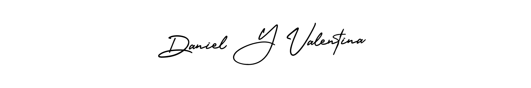 The best way (AmerikaSignatureDemo-Regular) to make a short signature is to pick only two or three words in your name. The name Daniel Y Valentina include a total of six letters. For converting this name. Daniel Y Valentina signature style 3 images and pictures png