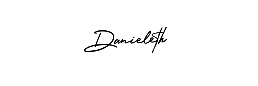 How to make Danieleth name signature. Use AmerikaSignatureDemo-Regular style for creating short signs online. This is the latest handwritten sign. Danieleth signature style 3 images and pictures png