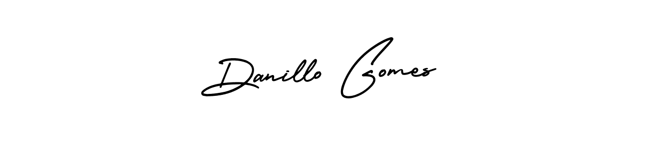 Danillo Gomes stylish signature style. Best Handwritten Sign (AmerikaSignatureDemo-Regular) for my name. Handwritten Signature Collection Ideas for my name Danillo Gomes. Danillo Gomes signature style 3 images and pictures png