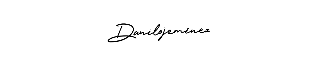 You should practise on your own different ways (AmerikaSignatureDemo-Regular) to write your name (Danilojeminez) in signature. don't let someone else do it for you. Danilojeminez signature style 3 images and pictures png