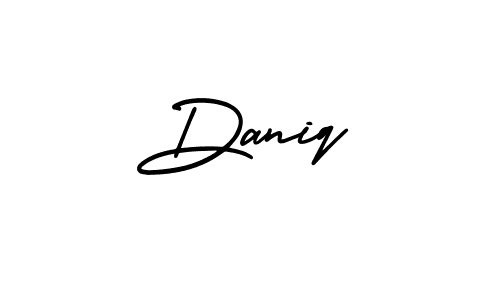 Make a beautiful signature design for name Daniq. With this signature (AmerikaSignatureDemo-Regular) style, you can create a handwritten signature for free. Daniq signature style 3 images and pictures png