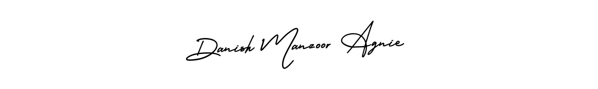 You should practise on your own different ways (AmerikaSignatureDemo-Regular) to write your name (Danish Manzoor Agnie) in signature. don't let someone else do it for you. Danish Manzoor Agnie signature style 3 images and pictures png