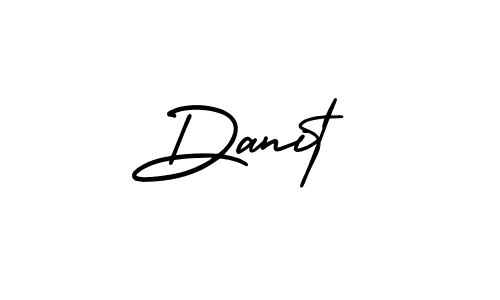 You should practise on your own different ways (AmerikaSignatureDemo-Regular) to write your name (Danit) in signature. don't let someone else do it for you. Danit signature style 3 images and pictures png
