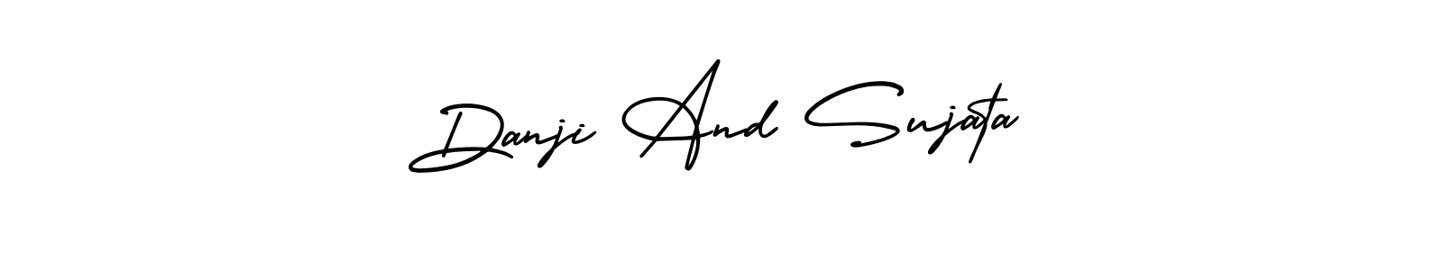 The best way (AmerikaSignatureDemo-Regular) to make a short signature is to pick only two or three words in your name. The name Danji And Sujata include a total of six letters. For converting this name. Danji And Sujata signature style 3 images and pictures png
