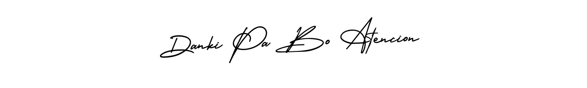 Also You can easily find your signature by using the search form. We will create Danki Pa Bo Atencion name handwritten signature images for you free of cost using AmerikaSignatureDemo-Regular sign style. Danki Pa Bo Atencion signature style 3 images and pictures png